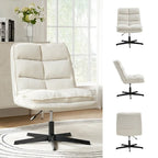 Fauteuil de bureau pivotant à 360° sans accoudoirs capitonné beige / moutarde / bleu marine, individuel