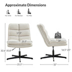 Fauteuil de bureau pivotant à 360° sans accoudoirs capitonné beige / moutarde / bleu marine, individuel