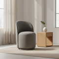Chaise de salle à manger pivotante en tissu gris tourterelle, simple