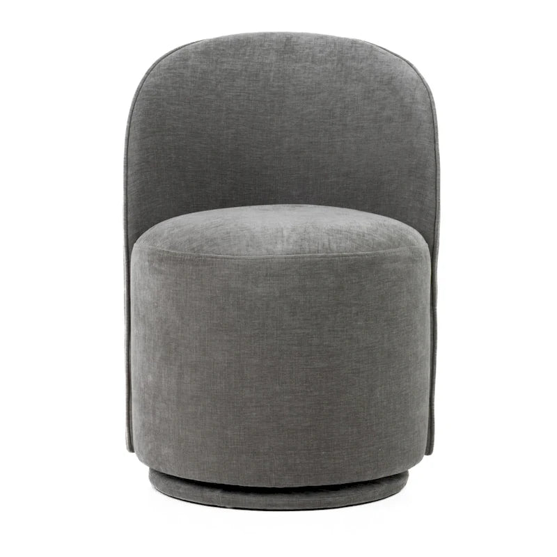 Chaise de salle à manger pivotante en tissu gris tourterelle, simple