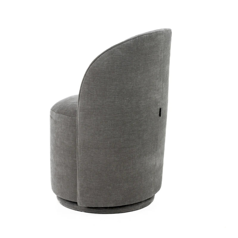 Chaise de salle à manger pivotante en tissu gris tourterelle, simple