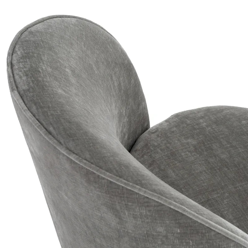 Chaise de salle à manger pivotante en tissu gris tourterelle, simple