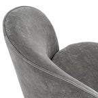 Chaise de salle à manger pivotante en tissu gris tourterelle, simple