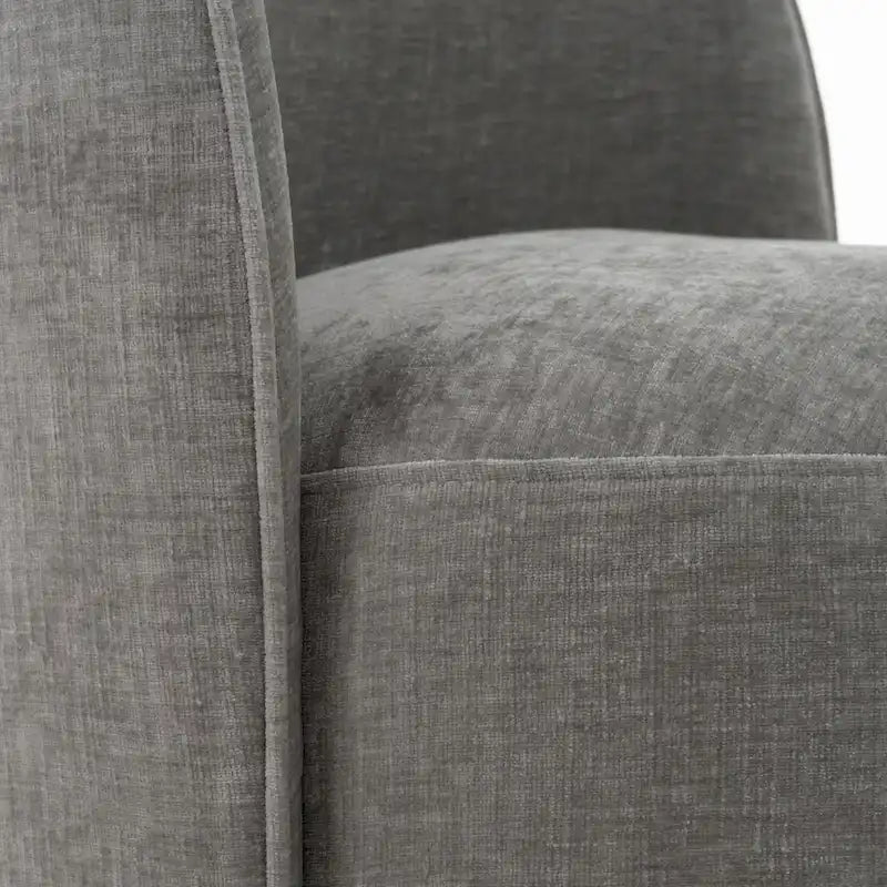 Chaise de salle à manger pivotante en tissu gris tourterelle, simple