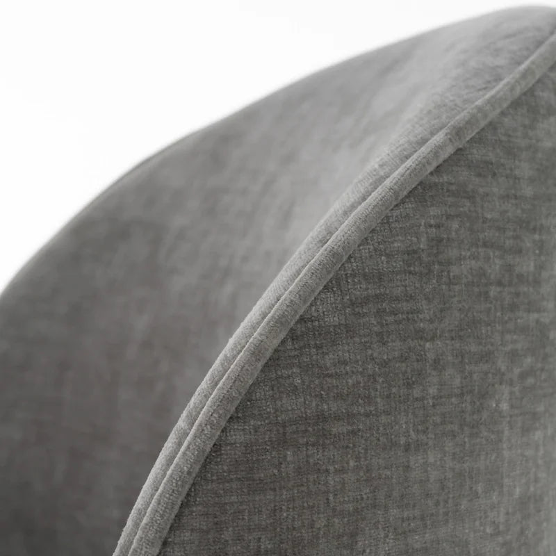 Chaise de salle à manger pivotante en tissu gris tourterelle, simple