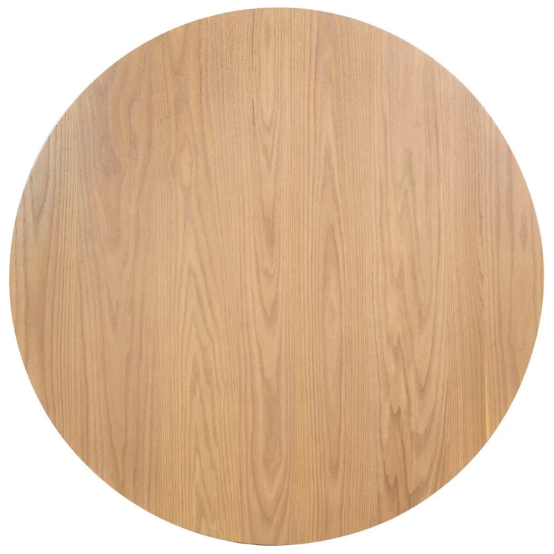 Table à manger ronde en bois naturel, 6 places