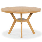 Table à manger ronde en bois naturel, 6 places