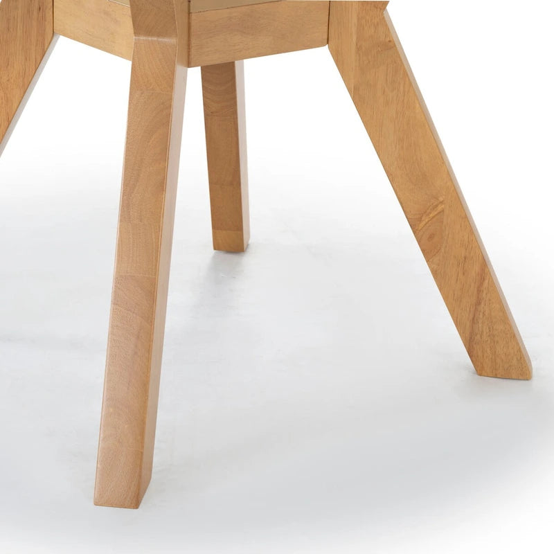Table à manger ronde en bois naturel, 6 places