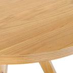Table à manger ronde en bois naturel, 6 places